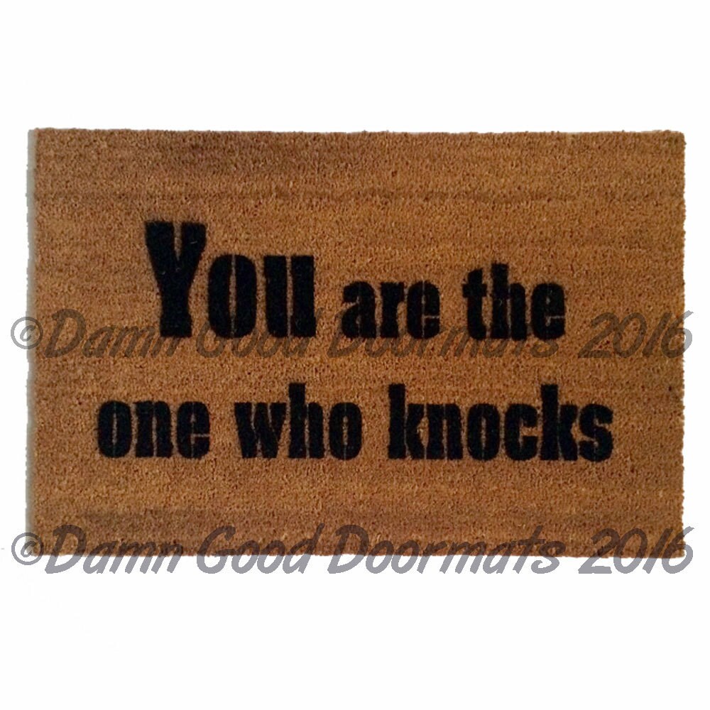 Promotional graphic for an all natural, sustainable, eco-friendly coir doormat made by Damn GoodDoormats