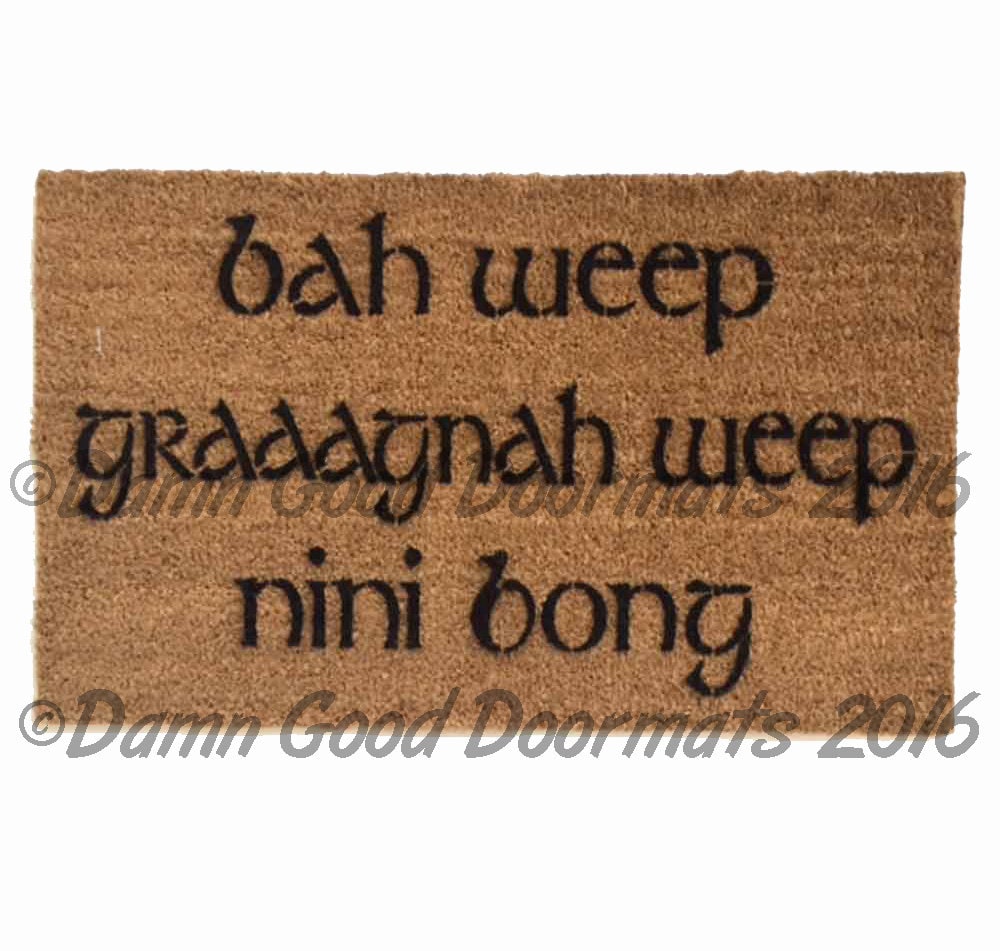 Promotional graphic for an all natural, sustainable, eco-friendly coir doormat made by Damn GoodDoormats