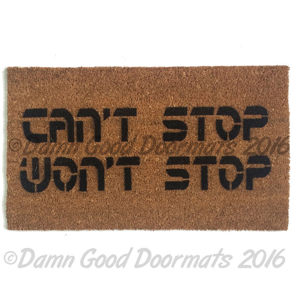 Promotional graphic for an all natural, sustainable, eco-friendly coir doormat made by Damn GoodDoormats