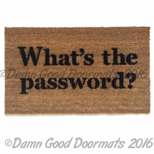 What's the Password funny doormat geek door mat nerdy computer humor go away eco friendly welcome rug doormatt new house gift ()