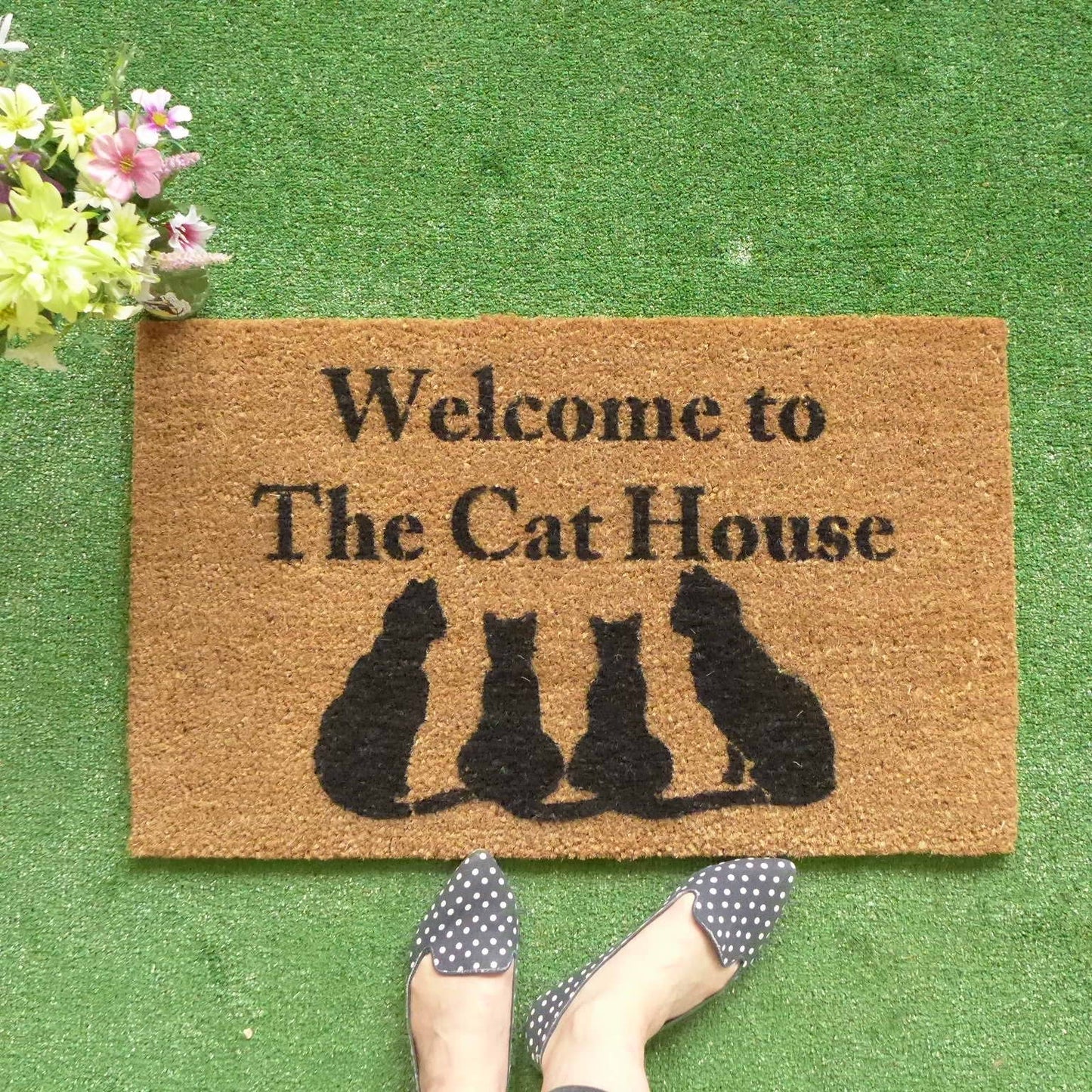 Welcome to the Cat House cute doormat cat lover mat funny door mat  feline cat lady gifts for cat lovers crazy cat ladyunder 50 doormatt