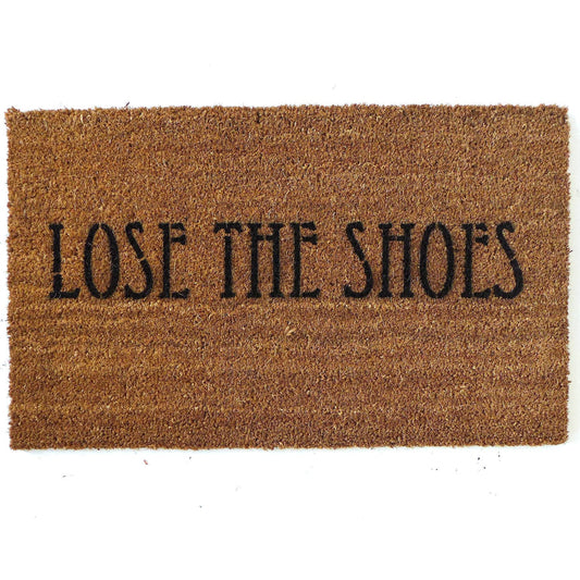 Promotional graphic for an all natural, sustainable, eco-friendly coir doormat made by Damn GoodDoormats