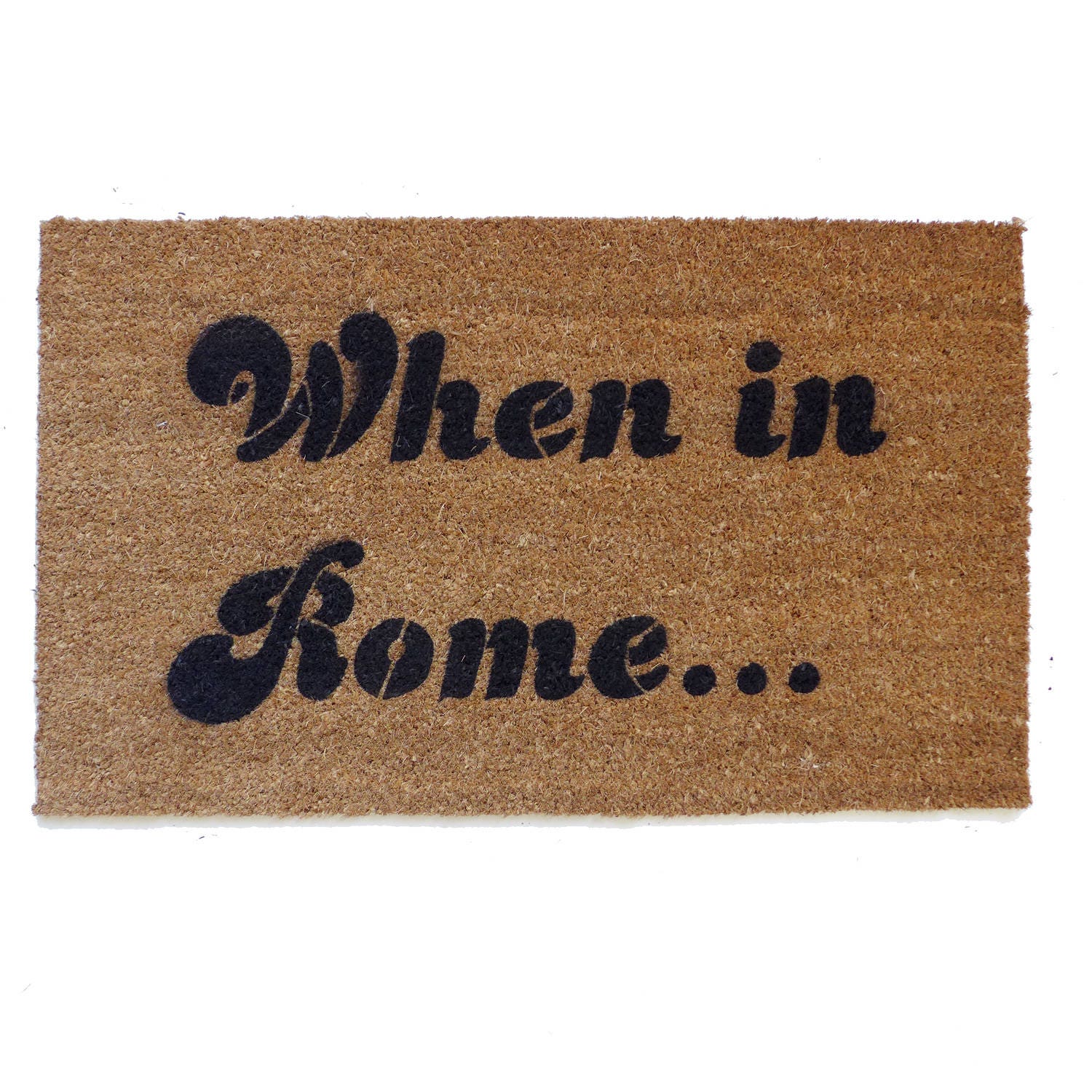 Promotional graphic for an all natural, sustainable, eco-friendly coir doormat made by Damn GoodDoormats