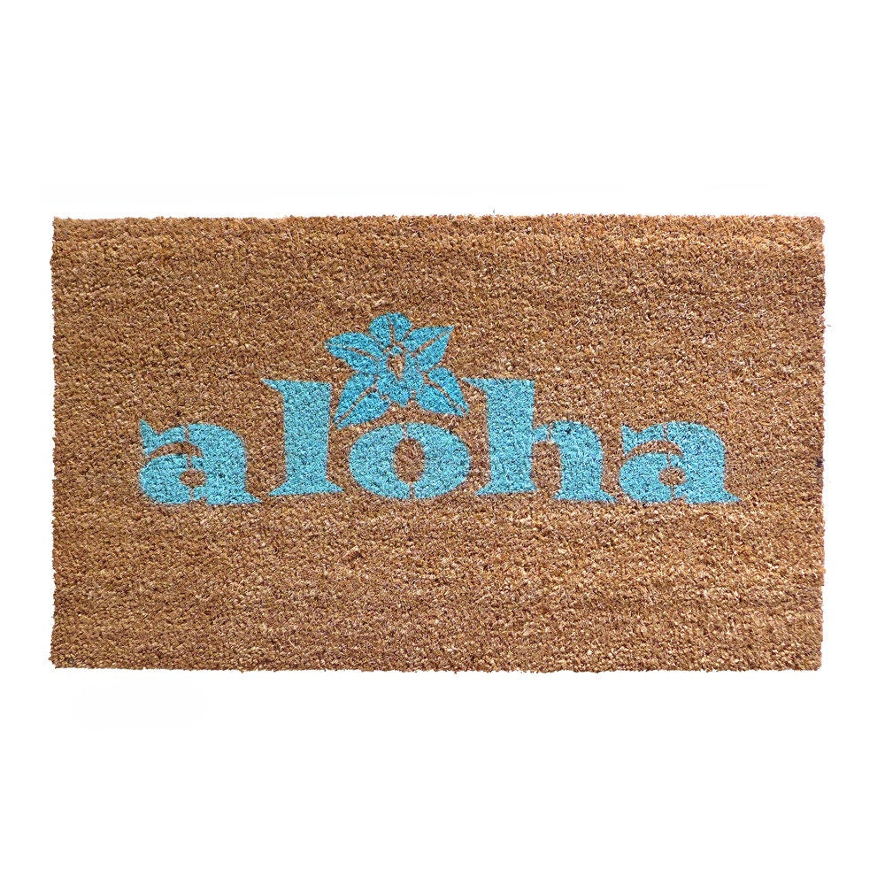 Promotional graphic for an all natural, sustainable, eco-friendly coir doormat made by Damn GoodDoormats