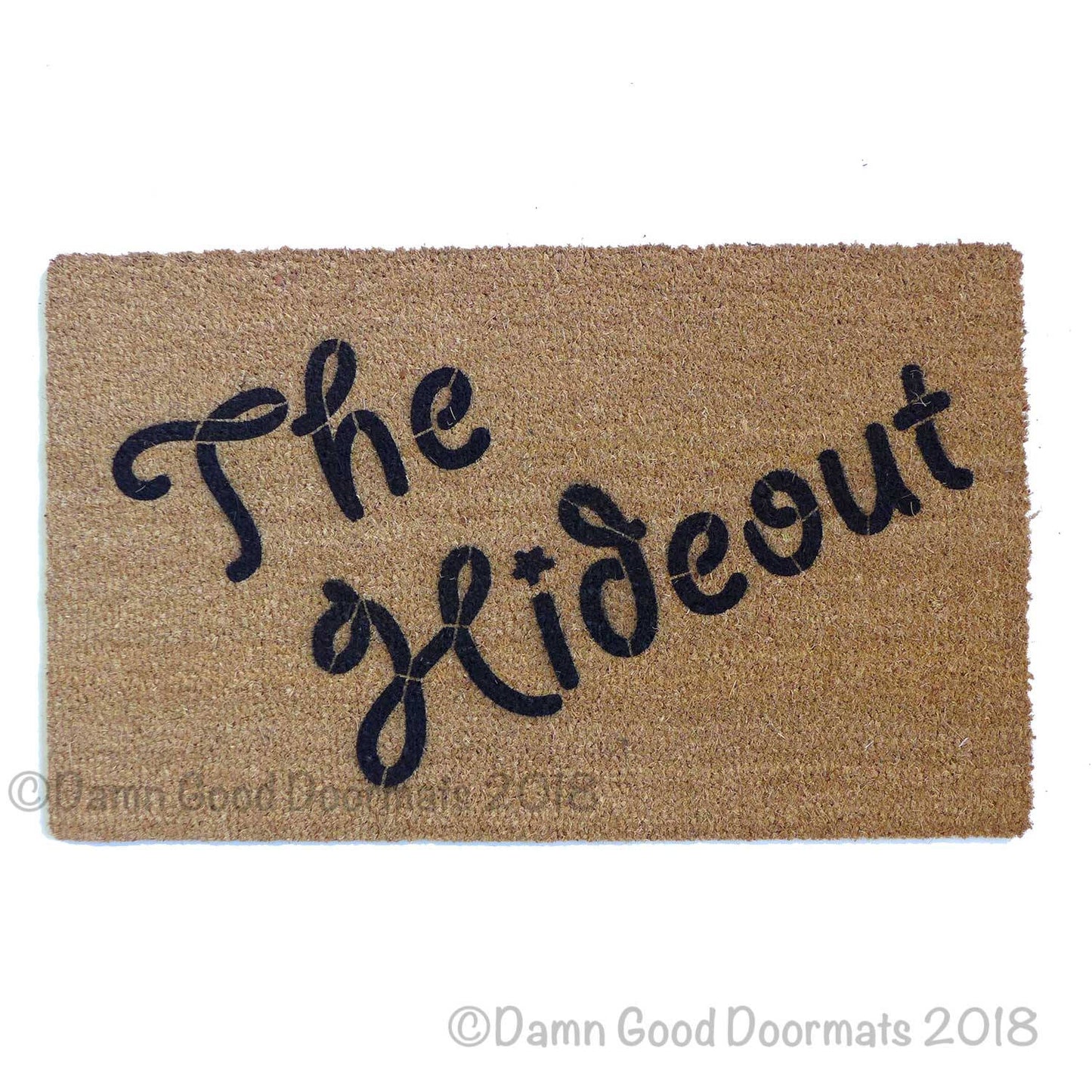 Promotional graphic for an all natural, sustainable, eco-friendly coir doormat made by Damn GoodDoormats