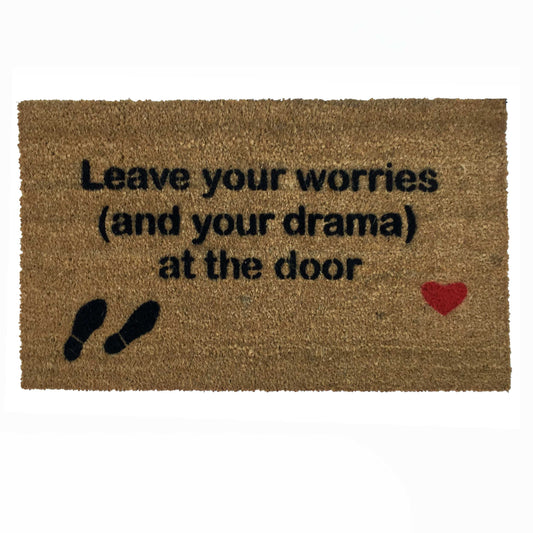 Promotional graphic for an all natural, sustainable, eco-friendly coir doormat made by Damn GoodDoormats