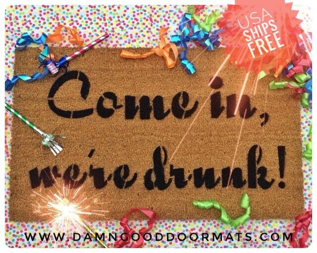 Promotional graphic for an all natural, sustainable, eco-friendly coir doormat made by Damn GoodDoormats