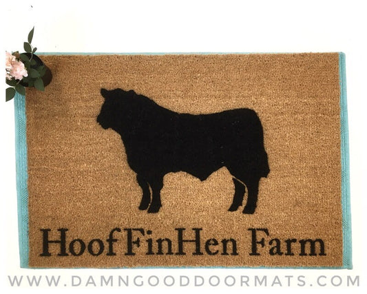 Promotional graphic for an all natural, sustainable, eco-friendly coir doormat made by Damn GoodDoormats