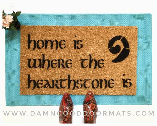 Promotional graphic for an all natural, sustainable, eco-friendly coir doormat made by Damn GoodDoormats