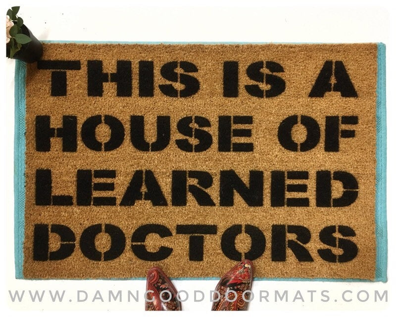 Promotional graphic for an all natural, sustainable, eco-friendly coir doormat made by Damn GoodDoormats