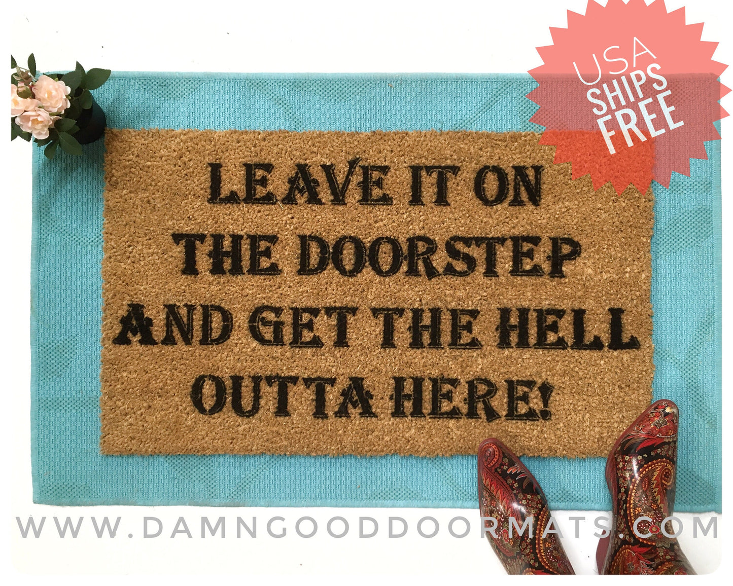 Leave it at the doorstep and get the Hell outta here home alone doormat door mat go away leave packages UPS amazon prime