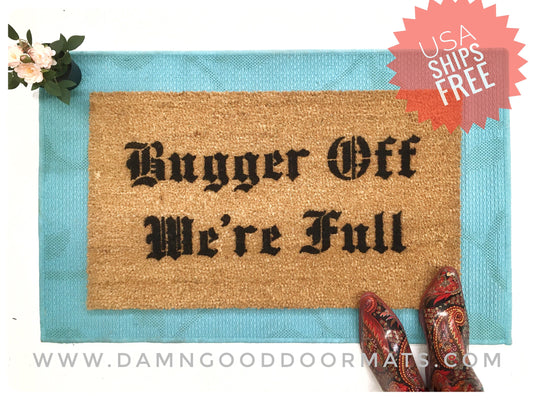 Promotional graphic for an all natural, sustainable, eco-friendly coir doormat made by Damn GoodDoormats