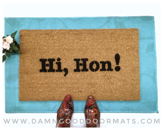 Hi Hon door mat Baltimore style Hand Painted doormatt new house gift Welcome mat