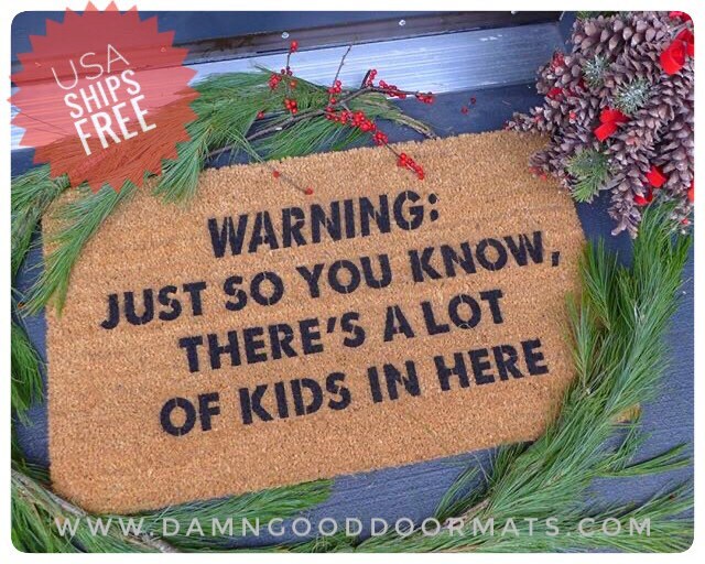 Promotional graphic for an all natural, sustainable, eco-friendly coir doormat made by Damn GoodDoormats