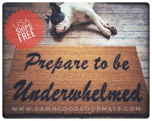 Promotional graphic for an all natural, sustainable, eco-friendly coir doormat made by Damn GoodDoormats