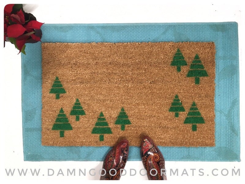 Forest green trees get outdoors funny doormat rude camping mountains tress forest outdoorsman  gift for men doormatt new house gift