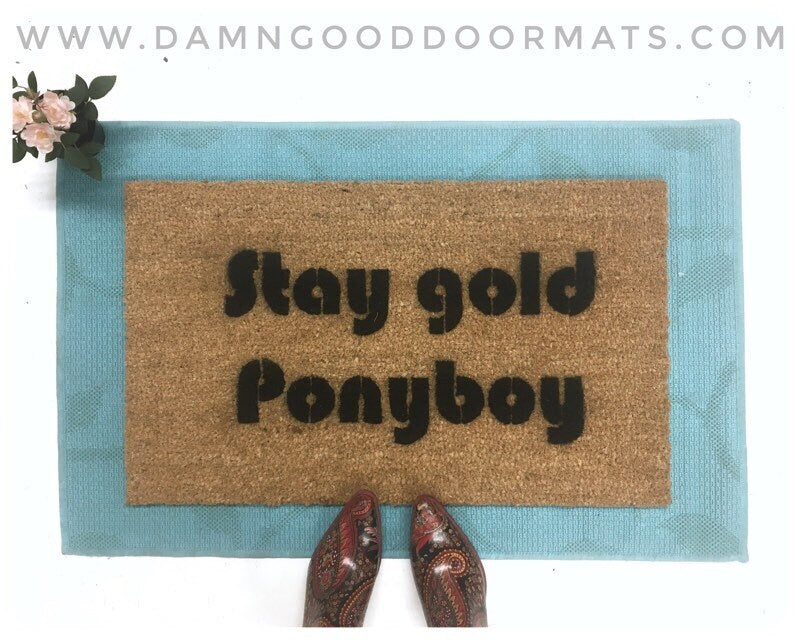 Promotional graphic for an all natural, sustainable, eco-friendly coir doormat made by Damn GoodDoormats