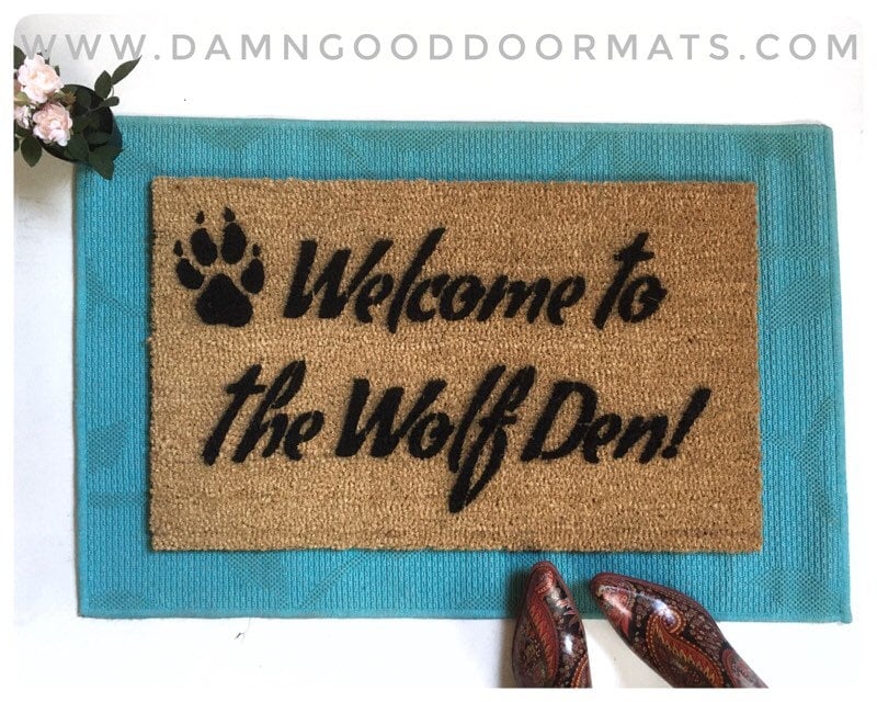 Promotional graphic for an all natural, sustainable, eco-friendly coir doormat made by Damn GoodDoormats