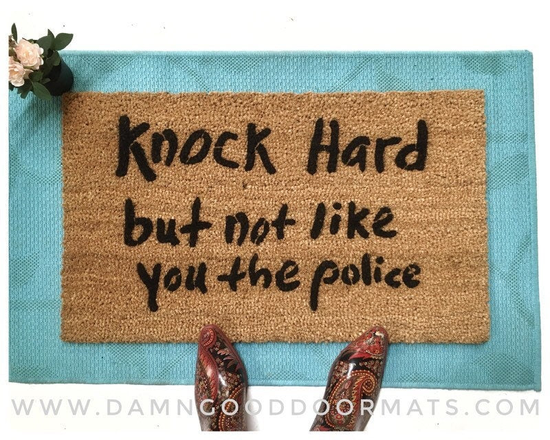 Promotional graphic for an all natural, sustainable, eco-friendly coir doormat made by Damn GoodDoormats