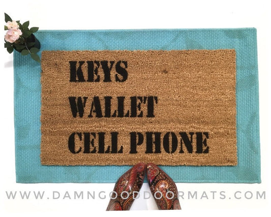 Promotional graphic for an all natural, sustainable, eco-friendly coir doormat made by Damn GoodDoormats