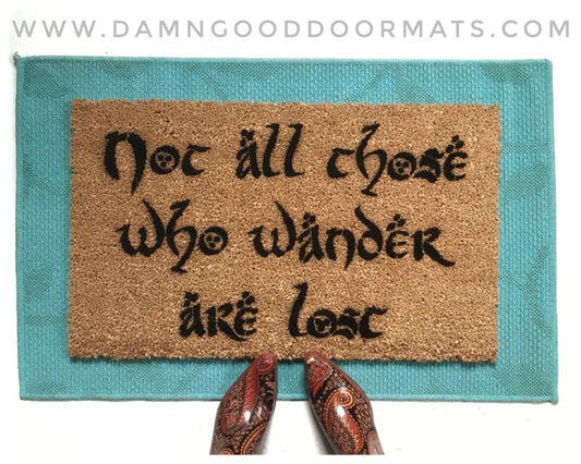 Promotional graphic for an all natural, sustainable, eco-friendly coir doormat made by Damn GoodDoormats