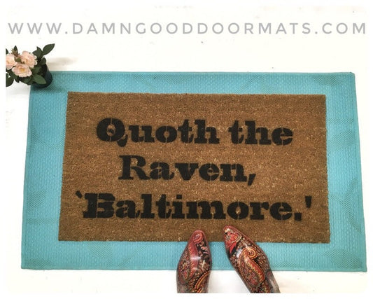 Promotional graphic for an all natural, sustainable, eco-friendly coir doormat made by Damn GoodDoormats