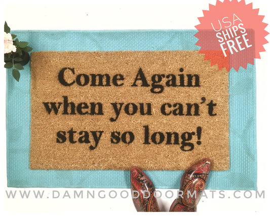 Promotional graphic for an all natural, sustainable, eco-friendly coir doormat made by Damn GoodDoormats