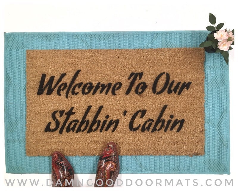 Promotional graphic for an all natural, sustainable, eco-friendly coir doormat made by Damn GoodDoormats