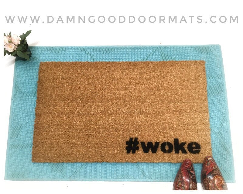 Promotional graphic for an all natural, sustainable, eco-friendly coir doormat made by Damn GoodDoormats