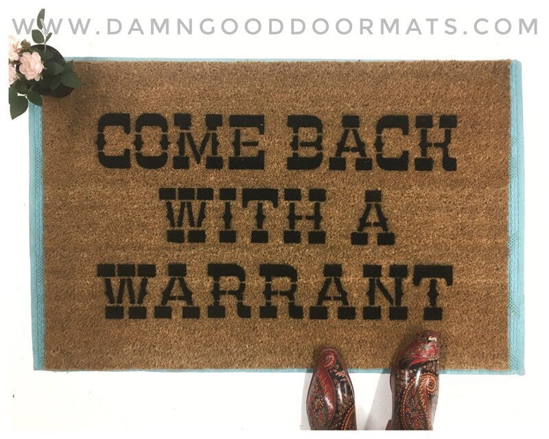 Promotional graphic for an all natural, sustainable, eco-friendly coir doormat made by Damn GoodDoormats