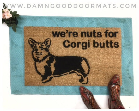 Promotional graphic for an all natural, sustainable, eco-friendly coir doormat made by Damn GoodDoormats