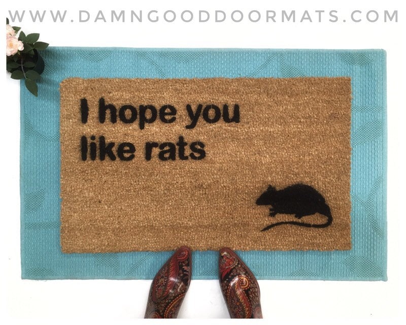 Promotional graphic for an all natural, sustainable, eco-friendly coir doormat made by Damn GoodDoormats