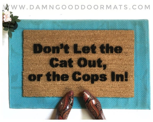 Promotional graphic for an all natural, sustainable, eco-friendly coir doormat made by Damn GoodDoormats