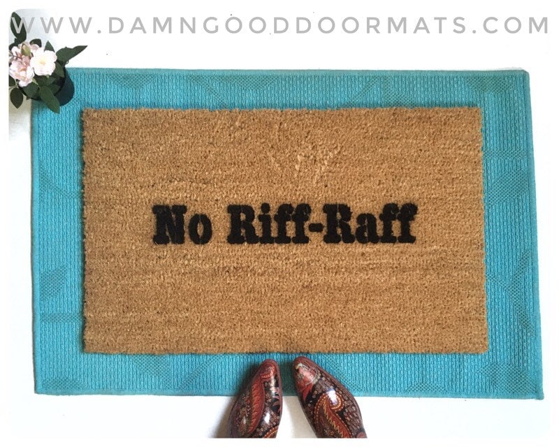 Promotional graphic for an all natural, sustainable, eco-friendly coir doormat made by Damn GoodDoormats