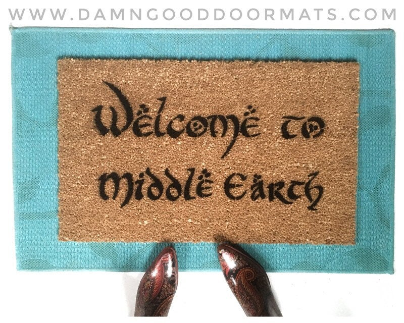 Promotional graphic for an all natural, sustainable, eco-friendly coir doormat made by Damn GoodDoormats