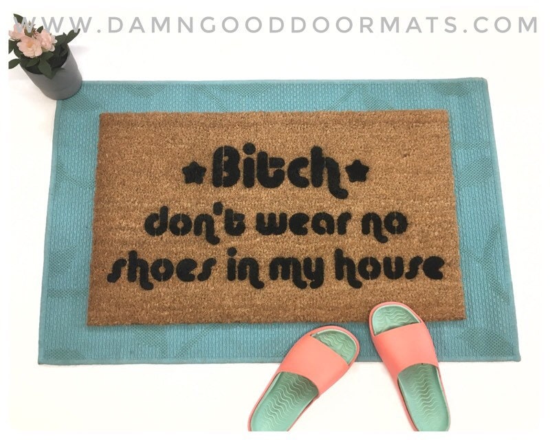 Promotional graphic for an all natural, sustainable, eco-friendly coir doormat made by Damn GoodDoormats