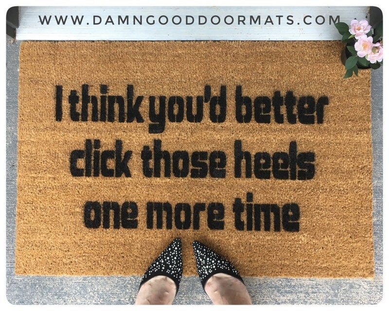 Promotional graphic for an all natural, sustainable, eco-friendly coir doormat made by Damn GoodDoormats