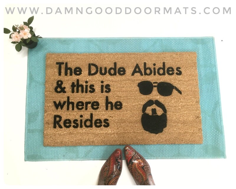 Promotional graphic for an all natural, sustainable, eco-friendly coir doormat made by Damn GoodDoormats