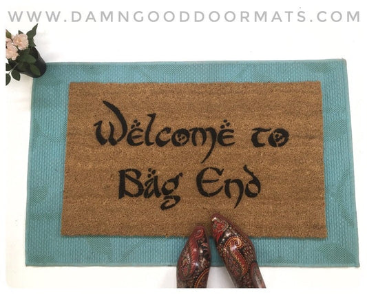 Promotional graphic for an all natural, sustainable, eco-friendly coir doormat made by Damn GoodDoormats