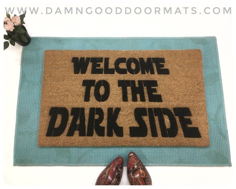 Promotional graphic for an all natural, sustainable, eco-friendly coir doormat made by Damn GoodDoormats