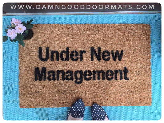 Promotional graphic for an all natural, sustainable, eco-friendly coir doormat made by Damn GoodDoormats