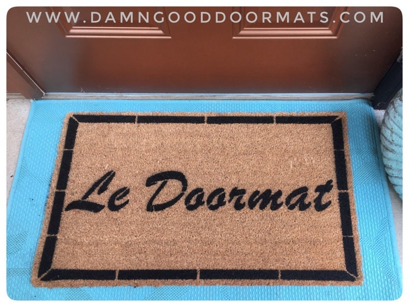 Promotional graphic for an all natural, sustainable, eco-friendly coir doormat made by Damn GoodDoormats