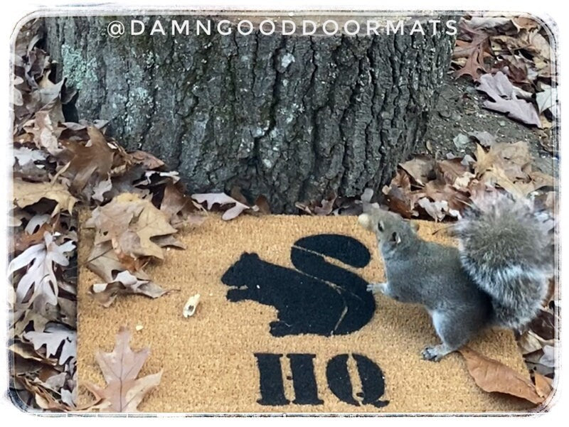 Promotional graphic for an all natural, sustainable, eco-friendly coir doormat made by Damn GoodDoormats