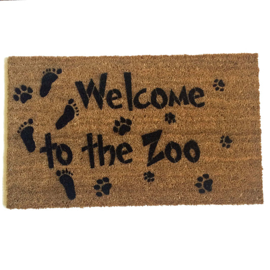 Welcome to the Zoo™  paw print funny doormat baby step cute sweet door mat front door pet lover kids gift for mom new house gift