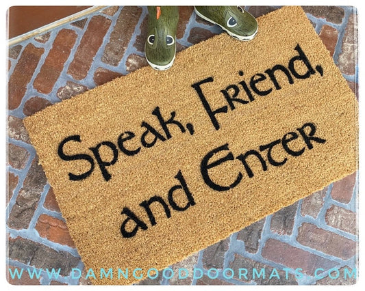 Promotional graphic for an all natural, sustainable, eco-friendly coir doormat made by Damn GoodDoormats