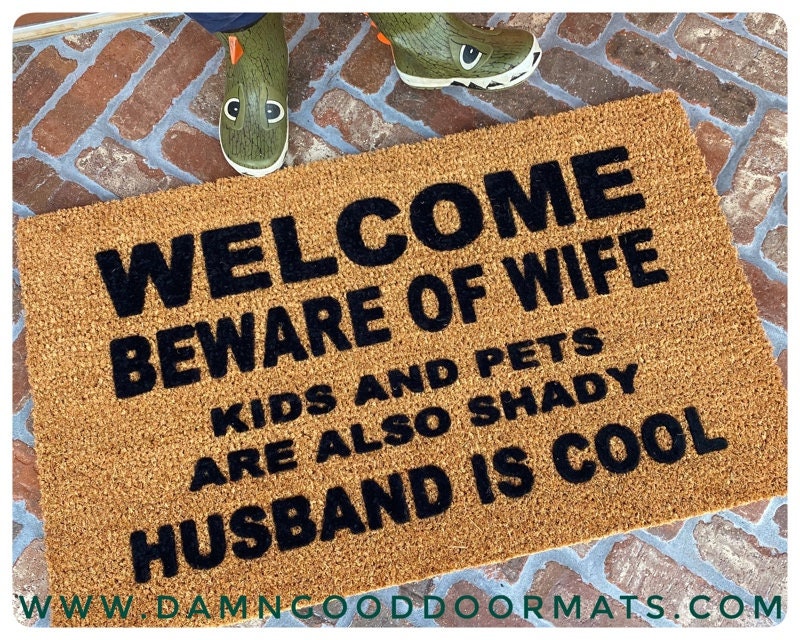 Promotional graphic for an all natural, sustainable, eco-friendly coir doormat made by Damn GoodDoormats