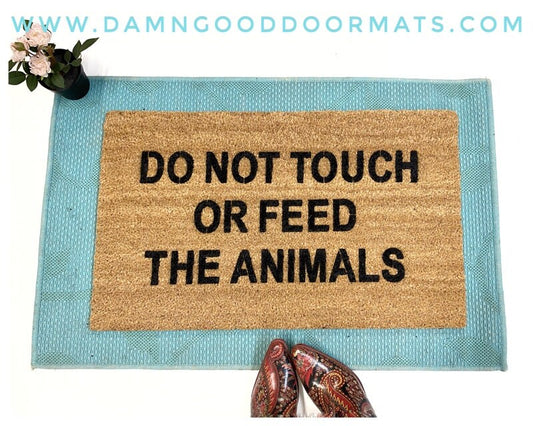 Promotional graphic for an all natural, sustainable, eco-friendly coir doormat made by Damn GoodDoormats