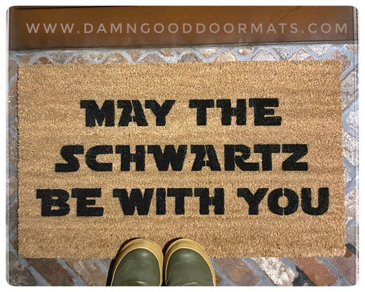 Promotional graphic for an all natural, sustainable, eco-friendly coir doormat made by Damn GoodDoormats