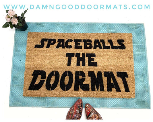 Promotional graphic for an all natural, sustainable, eco-friendly coir doormat made by Damn GoodDoormats