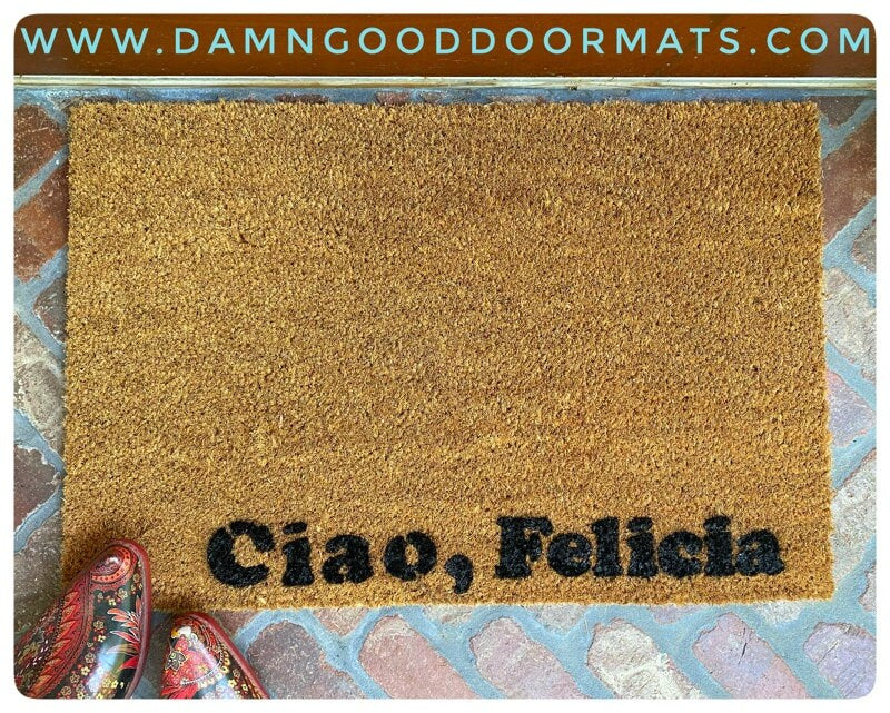 Promotional graphic for an all natural, sustainable, eco-friendly coir doormat made by Damn GoodDoormats